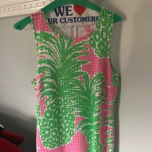 Lily Pulitzer pineapple shift dress w liner